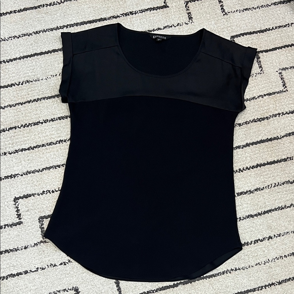 Express Black Cap Sleeve Blouse